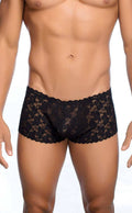 MOB Rose Lace Boy Short - Black