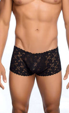 MOB Rose Lace Boy Short - Black