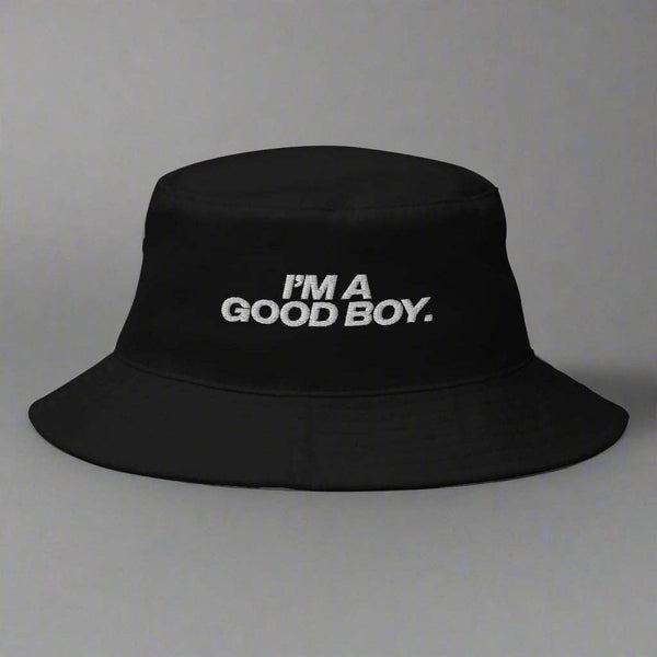 I'm A Good Boy Bucket Hat by YES HOMO in Black