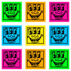 Three-Eyed Faces By Keith Haring - Sheet of 9 Kiss-Cut Stick