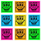 Three-Eyed Faces By Keith Haring - Sheet of 9 Kiss-Cut Stick