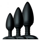 Nexus Butt Plug Trio Silicone Butt Plugs (3 pieces) - Black