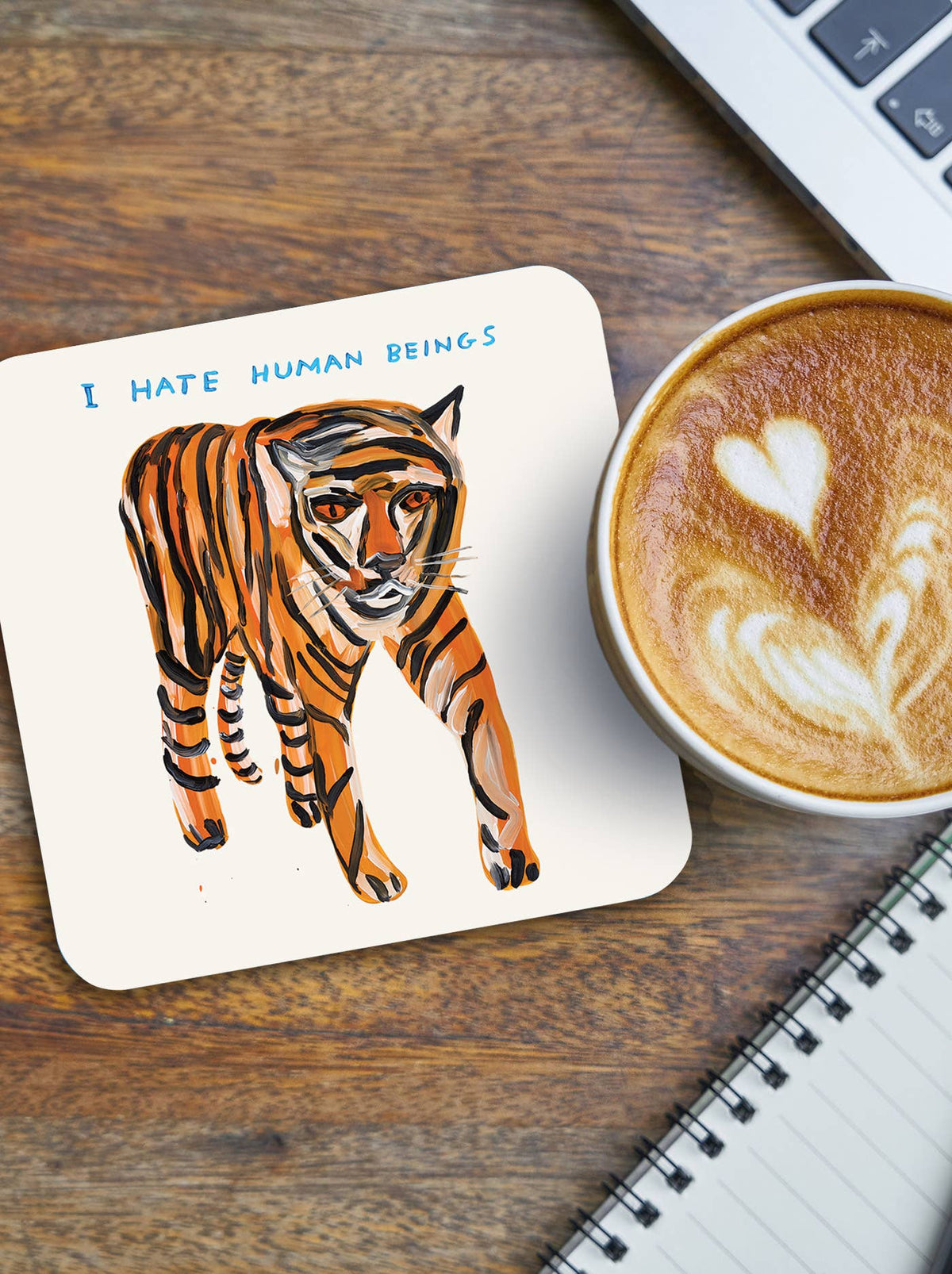 David Shrigley Coaster - Tiger Hates Humans