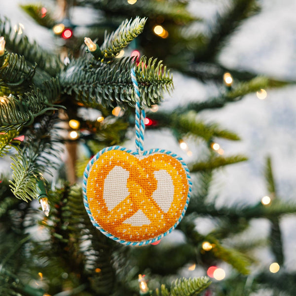 Pretzel Needlepoint Ornament