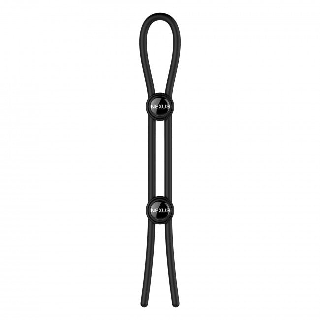 Nexus Forge Double Lasso Adjustable Cock and Ball Silicone Cock Tie - Black
