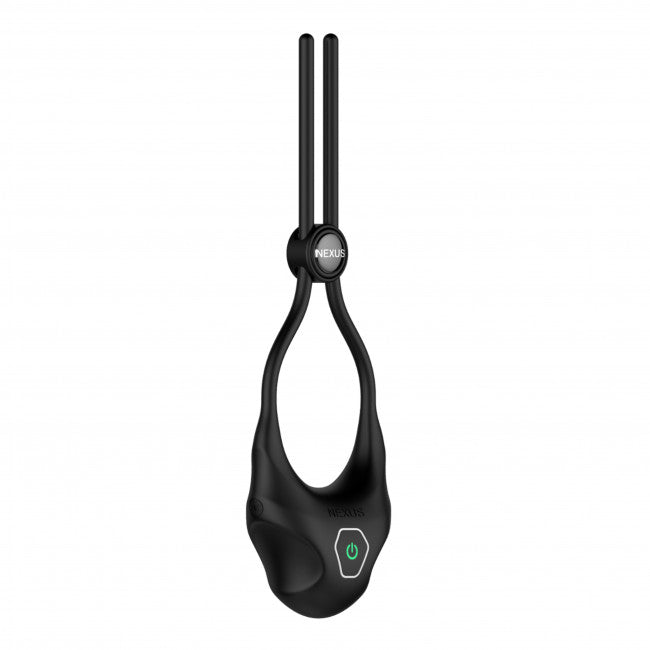Nexus Forge Vibrating Adjustable Lasso Silicone Cock Ring - Black