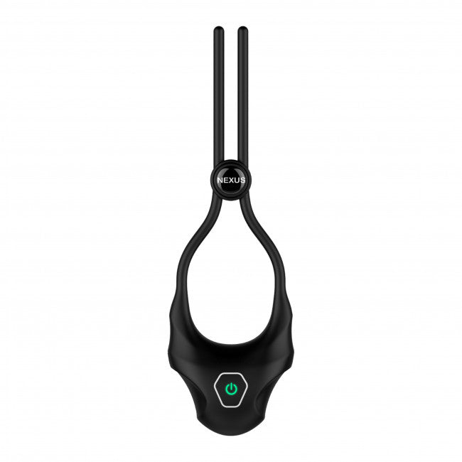 Nexus Forge Vibrating Adjustable Lasso Silicone Cock Ring - Black