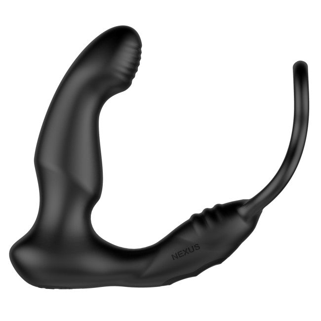 Nexus Simul8 Wave Edition Rechargeable Silicone Vibrating Dual Motor Anal Cock and Ball Toy - Black