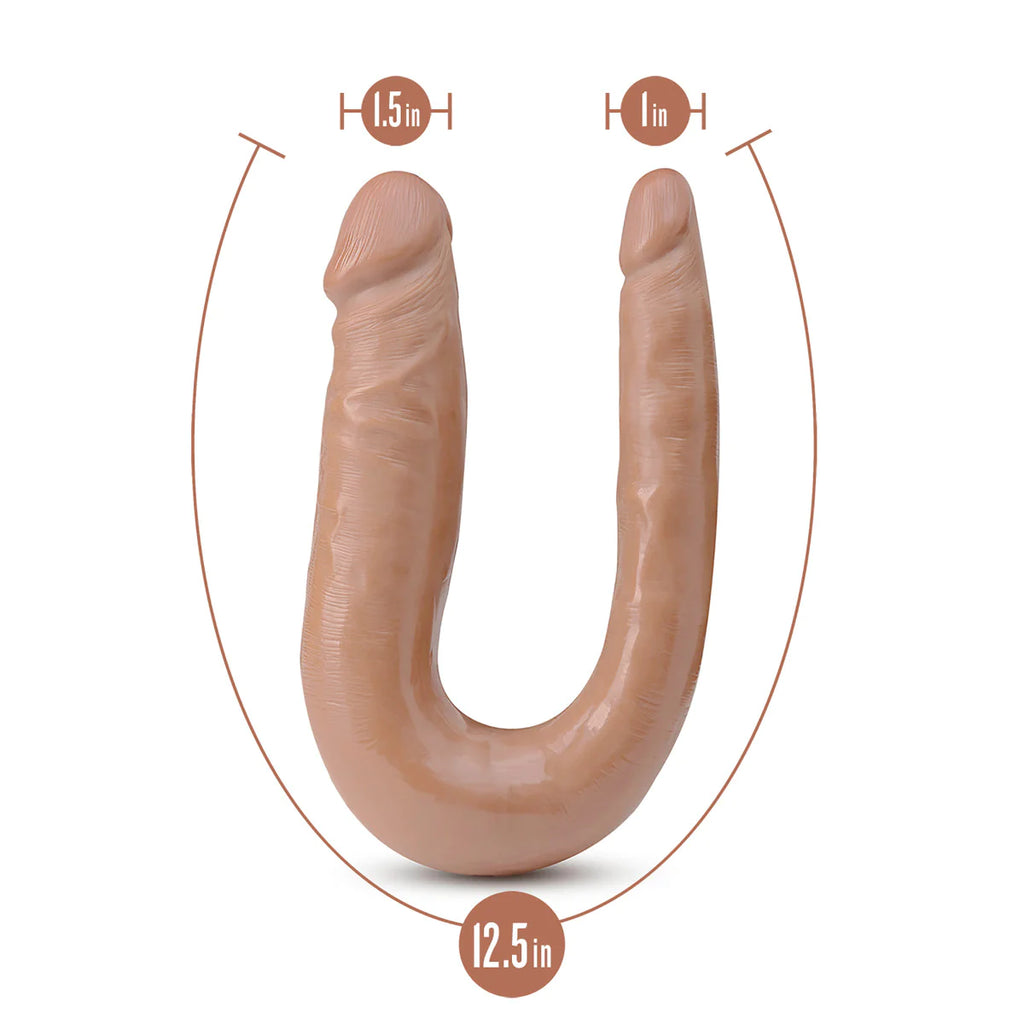 Dr. Skin Mini Double Dong Mocha 12.5-Inch Long Double Dildo