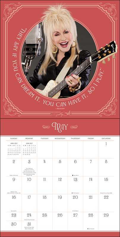 Dolly Parton 2027 Wall Calendar detail