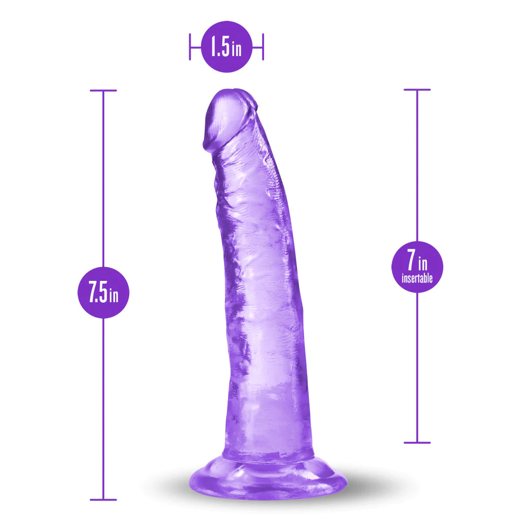 B Yours Plus Lust N’ Thrust Realistic Purple 7.5-Inch Long Dildo