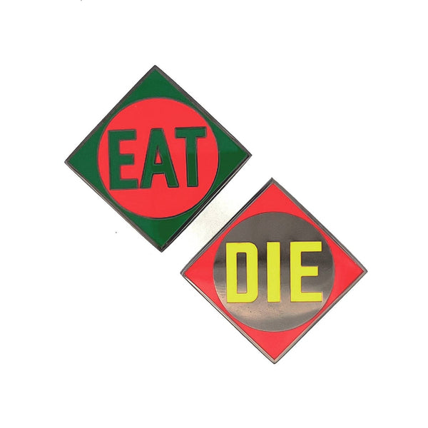 ROBERT INDIANA Eat / Die Pin Set