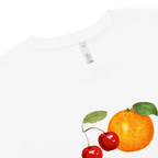 Women's Orange Cherry Fruit Crop Top T-Shirt