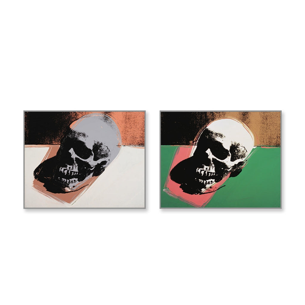Andy Warhol Skulls White Green Pin Set