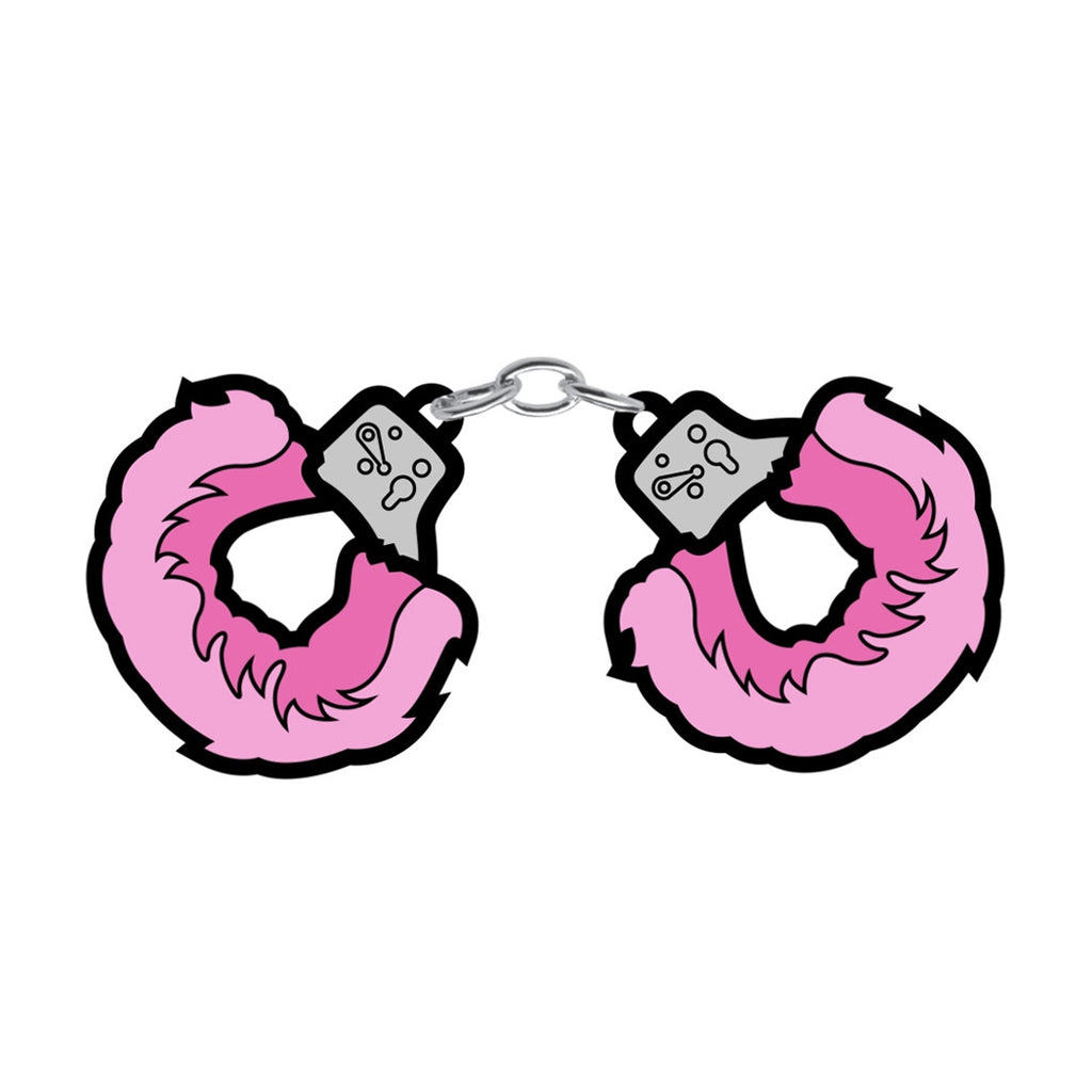 Fuzzy Handcuffs Large Enamel Pin