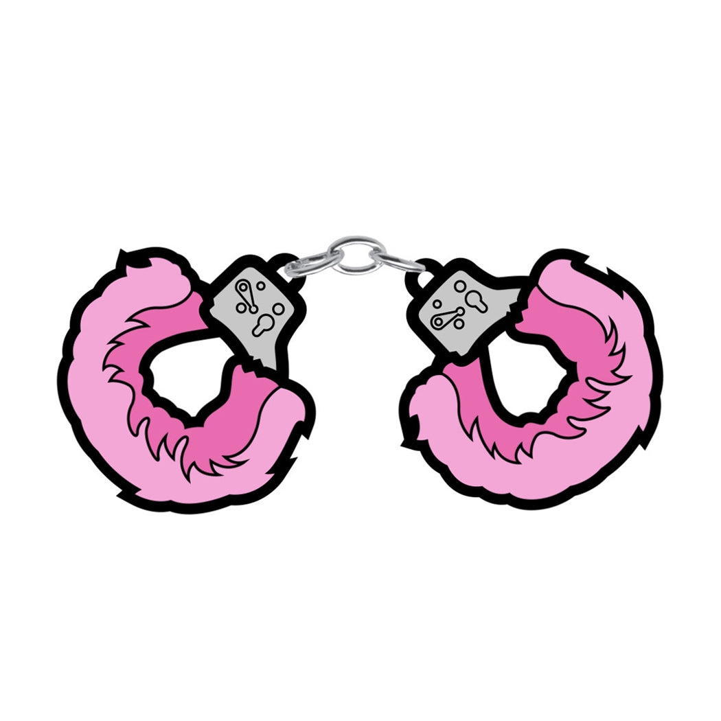 Fuzzy Handcuffs Large Enamel Pin