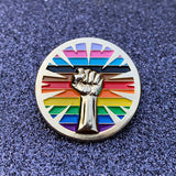 Lgbtqia+ Pride Resist Fist Pin by Gaypin'