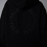 Talentless Circle Logo Embroidered Hoodie Pitch Black