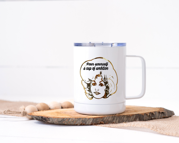 Pour Yourself Dolly Parton stainless steel travel mug