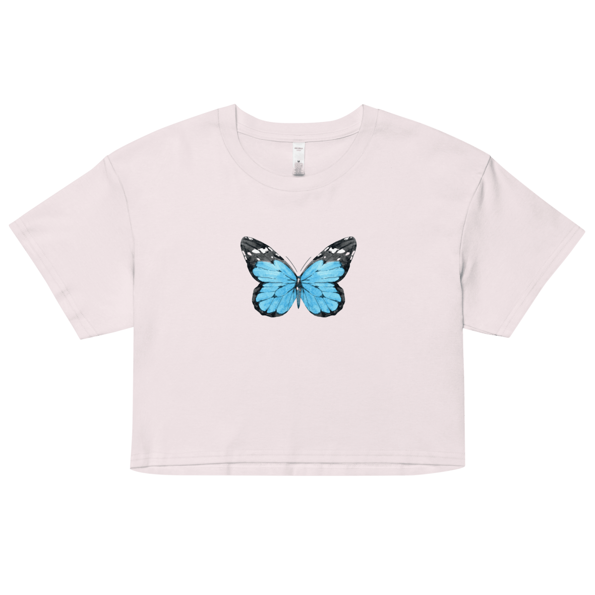 Blue Butterfly Crop Top