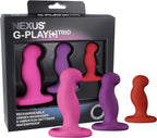Nexus GPLAYTRIO+ Unisex Rechargeable Silicone Vibrator Set (3 piece) - Black