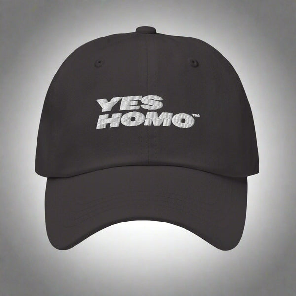 Yes Homo Dad Hat in Dark Grey
