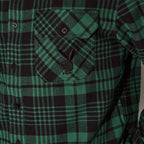 PLAYBOY Men's Green Flannel Long Sleeve Shirt