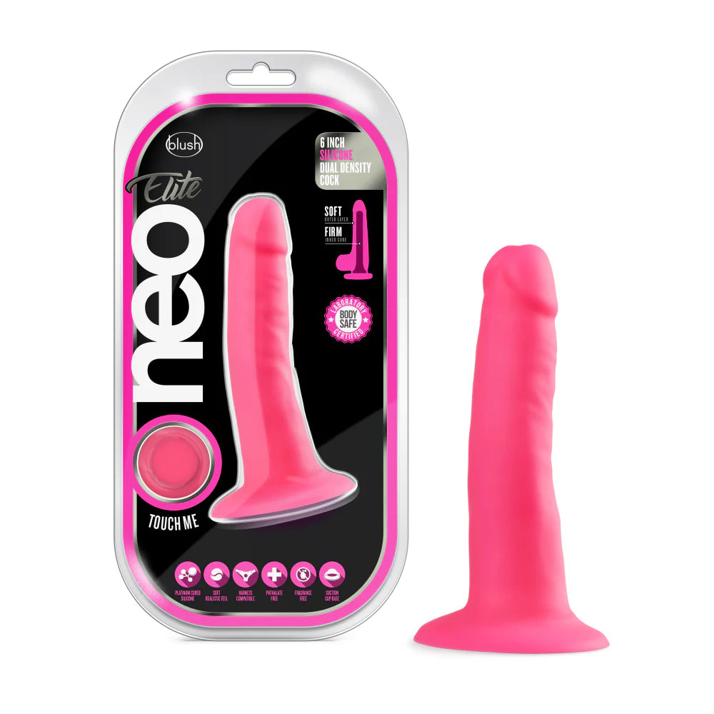 Neo Elite Neon Pink 5.5-Inch Long Dildo