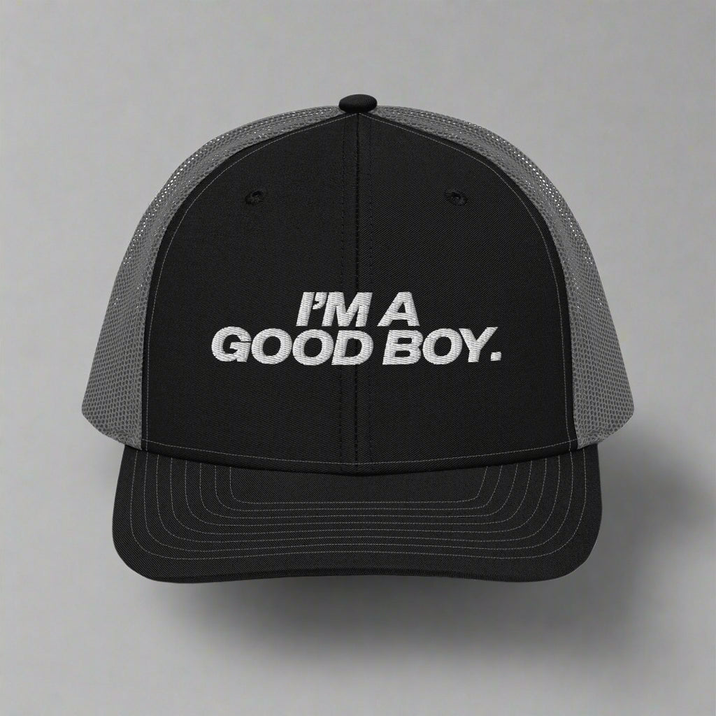I’M A Good Boy Trucker Hat - Black / Charcoal