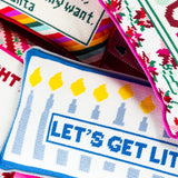 Let's Get Lit Needlepoint Pillow