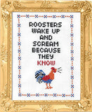 Roosters Know - Cross Stitch