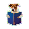 Reading Dog by Toiletpaper die-cut sticker