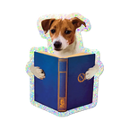 Reading Dog by Toiletpaper die-cut sticker