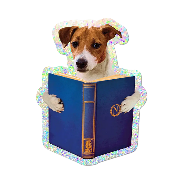 Reading Dog by Toiletpaper die-cut sticker