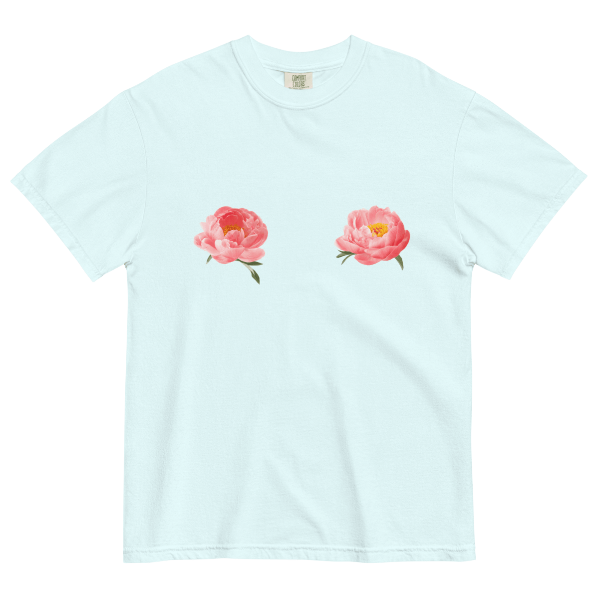 Pink Peony Flower Tits T-Shirt