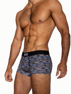 BIKE Stretch Cotton Trunk - Indigo Brush Strokes