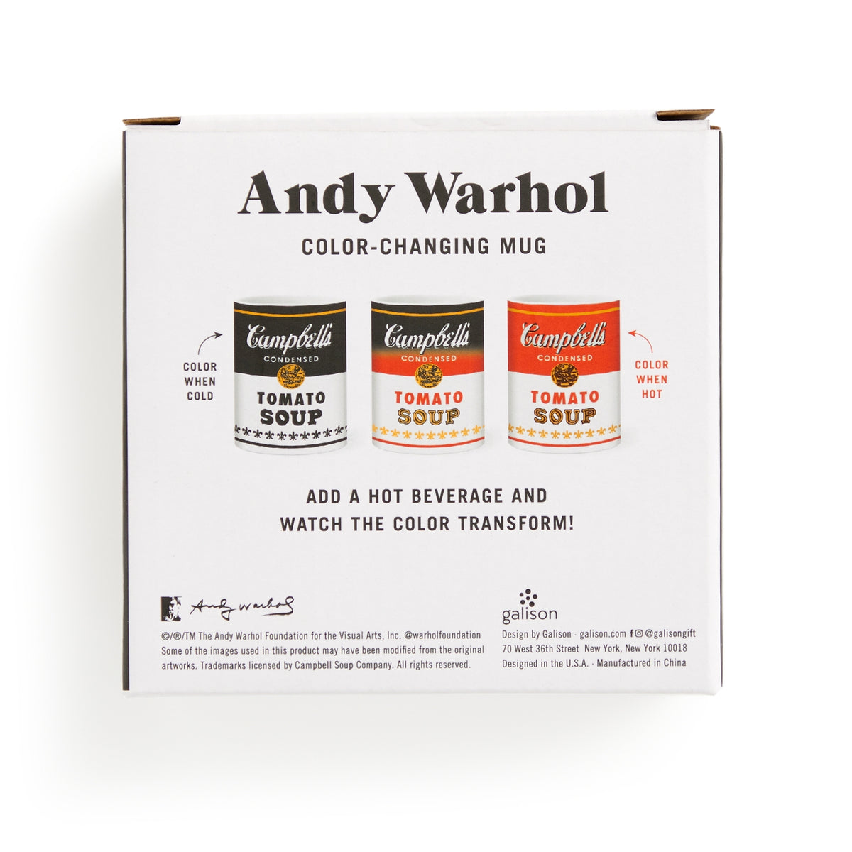 Andy Warhol Soup Can Color Changing Ceramic Mug
