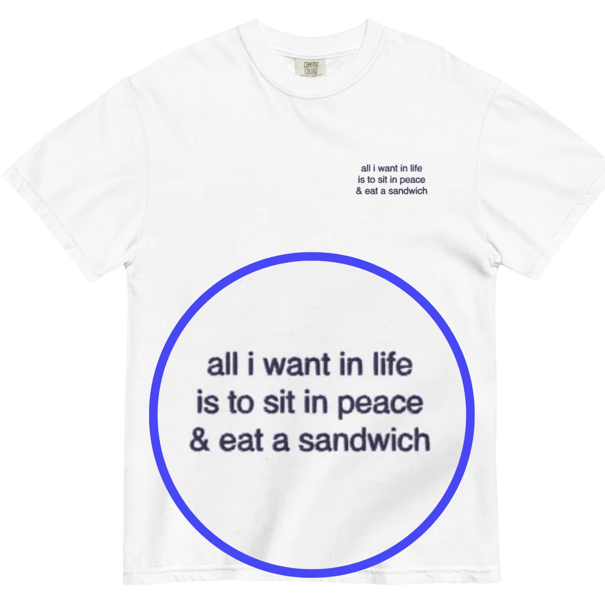 All I Want in Life Is To Sit in Peace and Eat A Sandwich Embroidered Shirt
