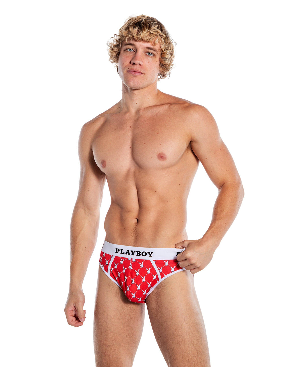 Playboy Men's Argyle Briefs - Red/White