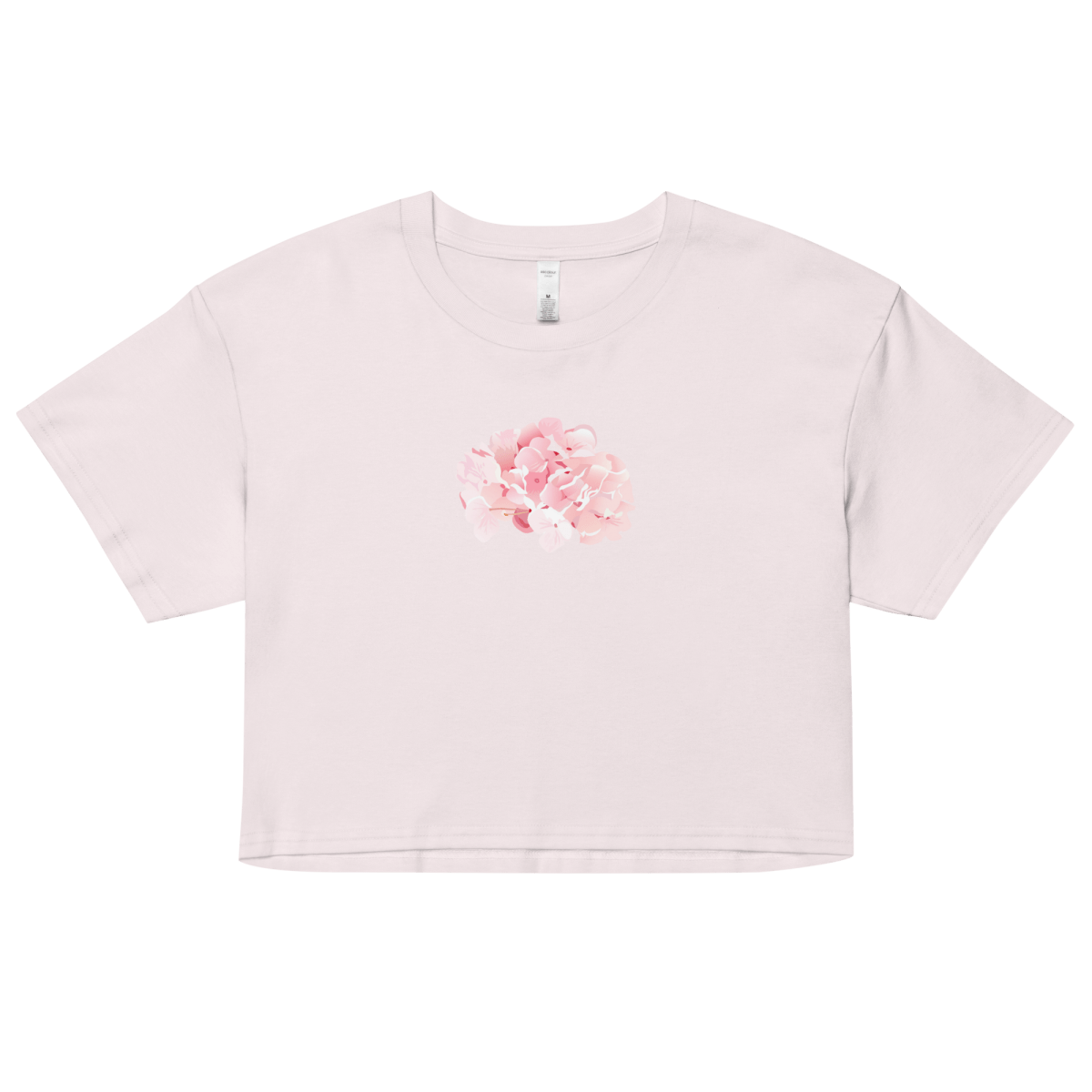 Pink Hydrangea Flower Crop Top