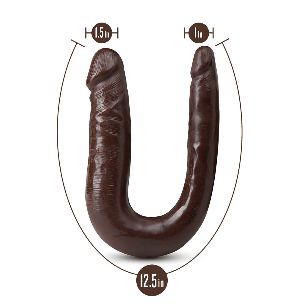 Dr. Skin Mini Double Dong Chocolate 12.5-Inch Long Double Dildo