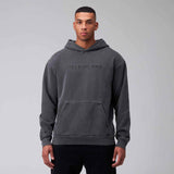 Talentless Circle Logo Embroidered Hoodie Steel Grey