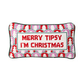 Merry Tipsy Needlepoint Pillow