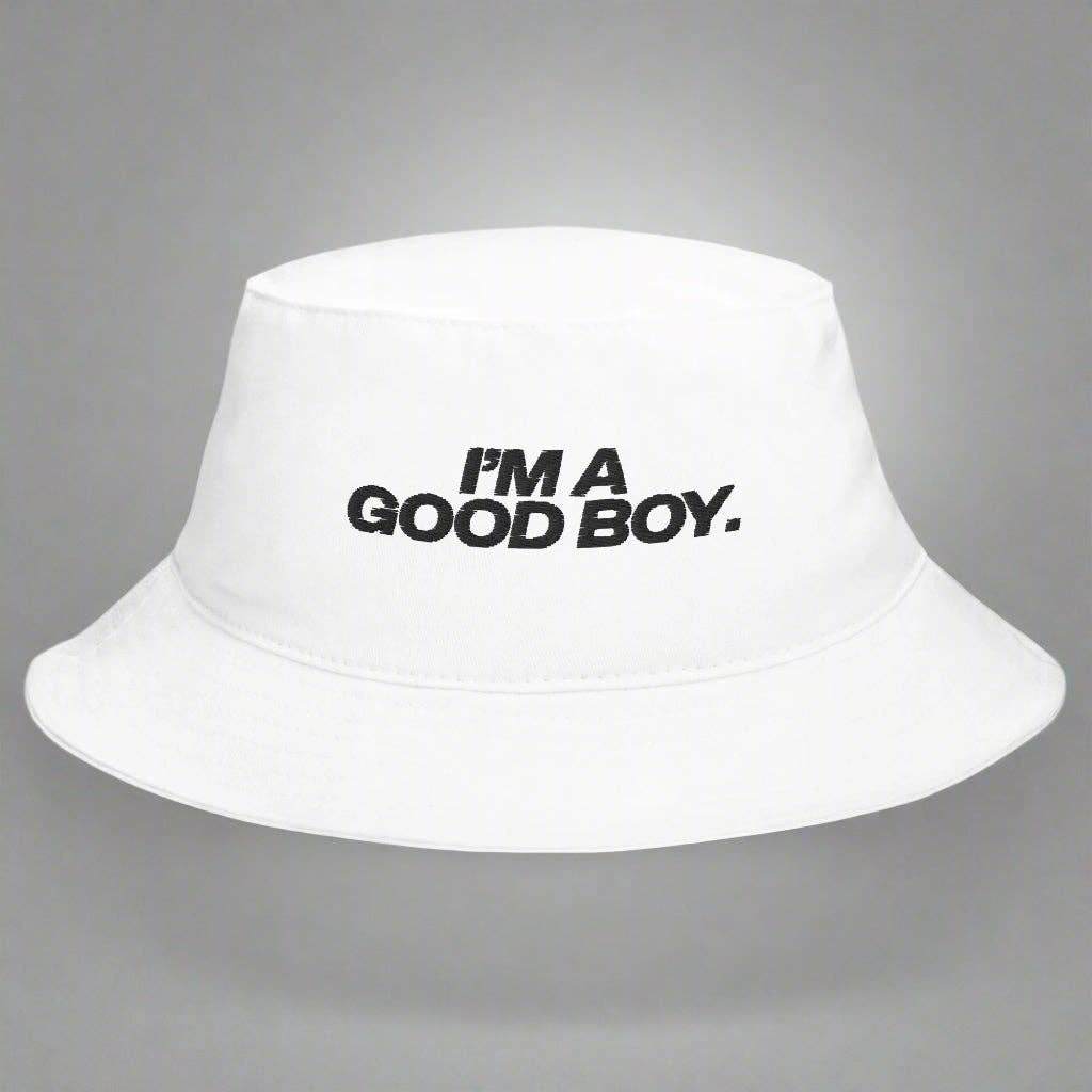 I'm A Good Boy Bucket Hat by YES HOMO in White