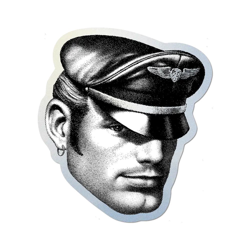 Kake Headshot by Tom of Finland die-cut sticker