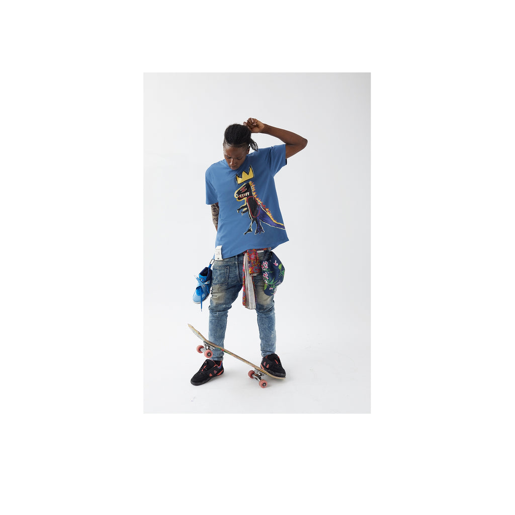 Jean-Michel Basquiat Pez Dispenser T-Shirt - Slate Blue