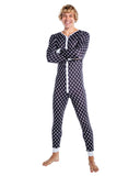 Playboy Men's Bunny Cozy Lounge Union Suit - Black/White