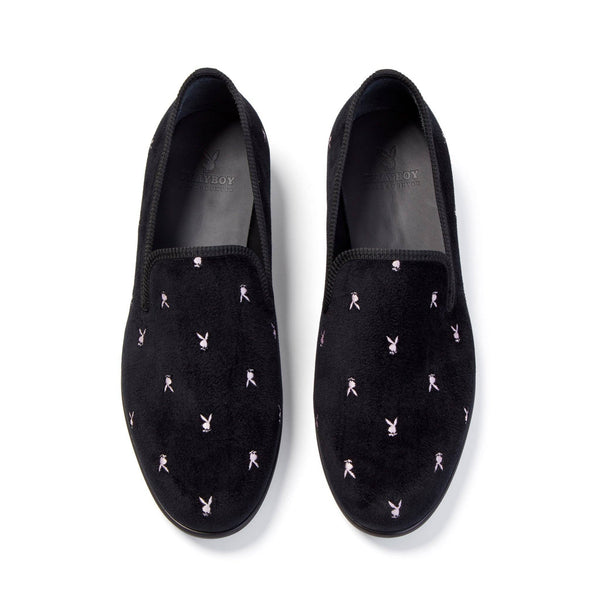 PLAYBOY Duke + Dexter Velvet Mini Rabbit Head Loafers