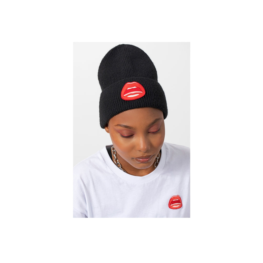 Tom Wesselmann Mouth Icon Patch Knit Beanie