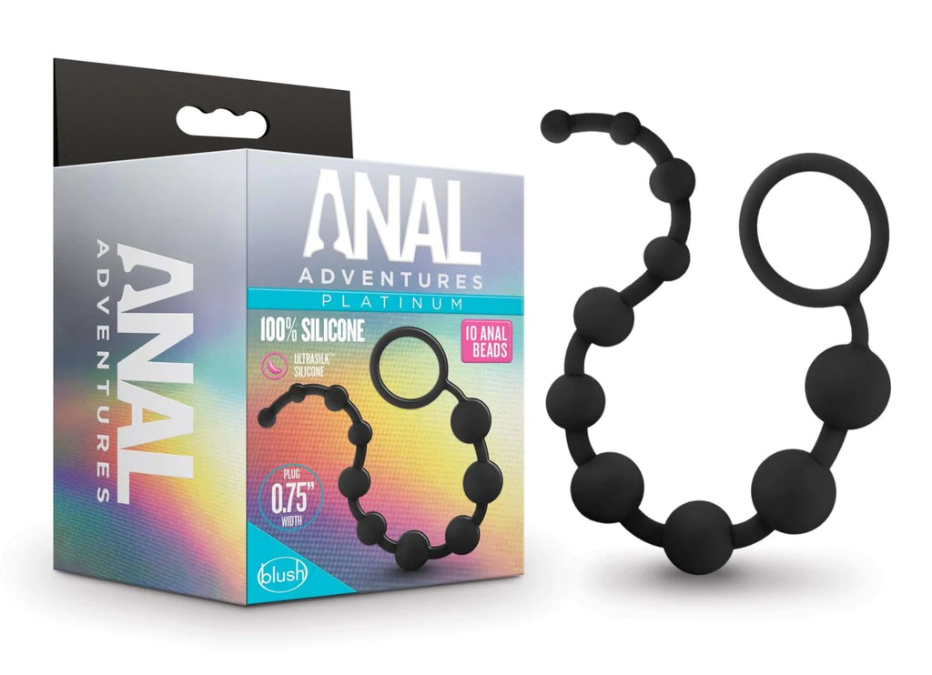 Anal Adventures Platinum Black 12.5-Inch Anal Beads